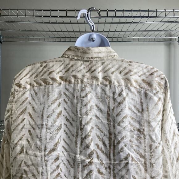 Lauren Ralph Lauren Women's 100% Linen Button Up Blouse Size M Lagenlook Neutral - Picture 10 of 11